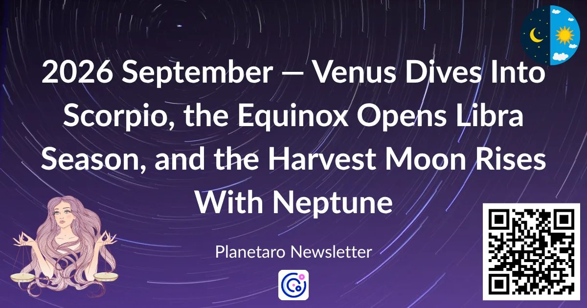 September 2026 astrology overview — Venus in Scorpio, the September equinox, and the Harvest Moon conjunct Neptune