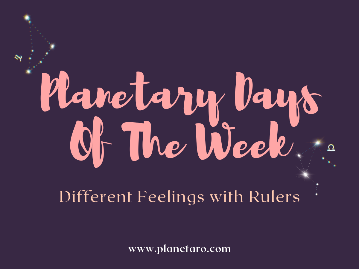 Planetary days of the week with rulers